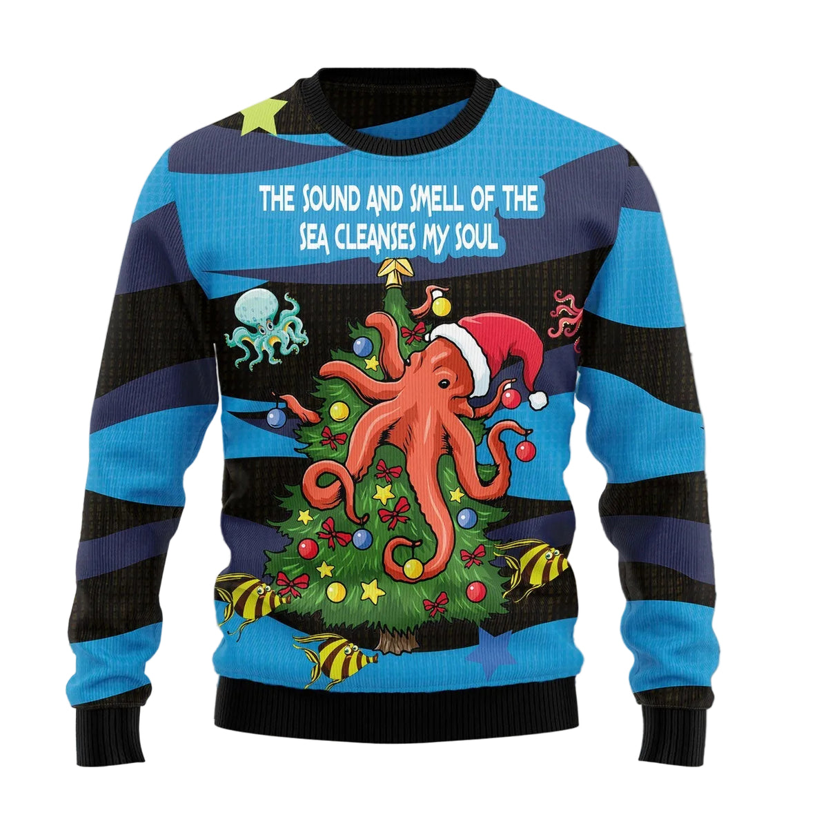 Octopus Soul Ugly Christmas Sweater | Festive Party Top for Octopus Lovers | Holiday Party Wear for Men & Women