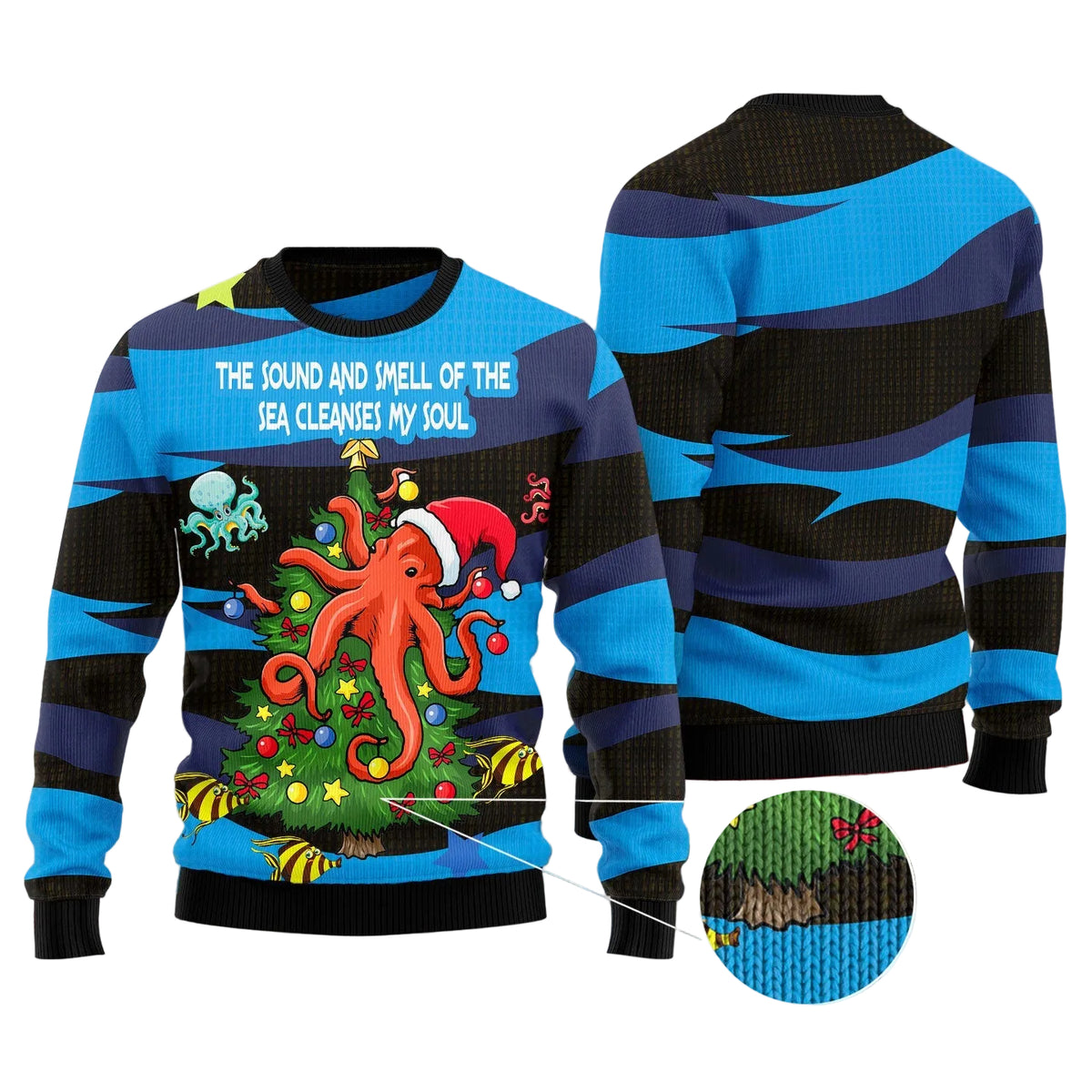 Octopus Soul Ugly Christmas Sweater | Festive Party Top for Octopus Lovers | Holiday Party Wear for Men & Women