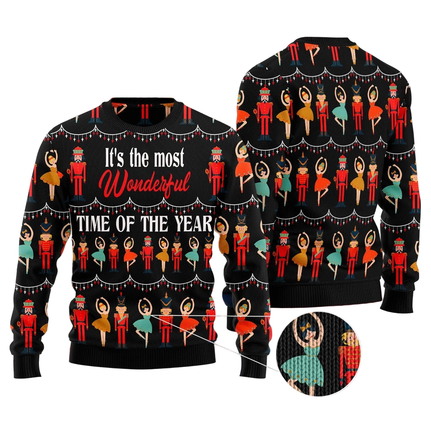 Nutcracker Ballet Ugly Christmas Sweater, Dance Lover Holiday Party Outfit and Christmas Gift for Ballet Fans