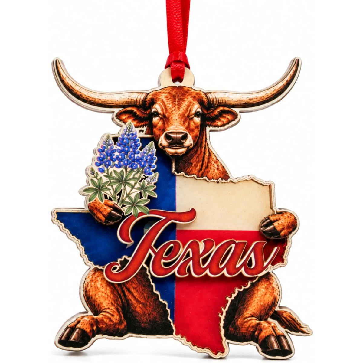 Texas Christmas Ornament 2026, Texas Christmas Ornament for Christmas Tree 2026, Longhorn State Flag Ornaments