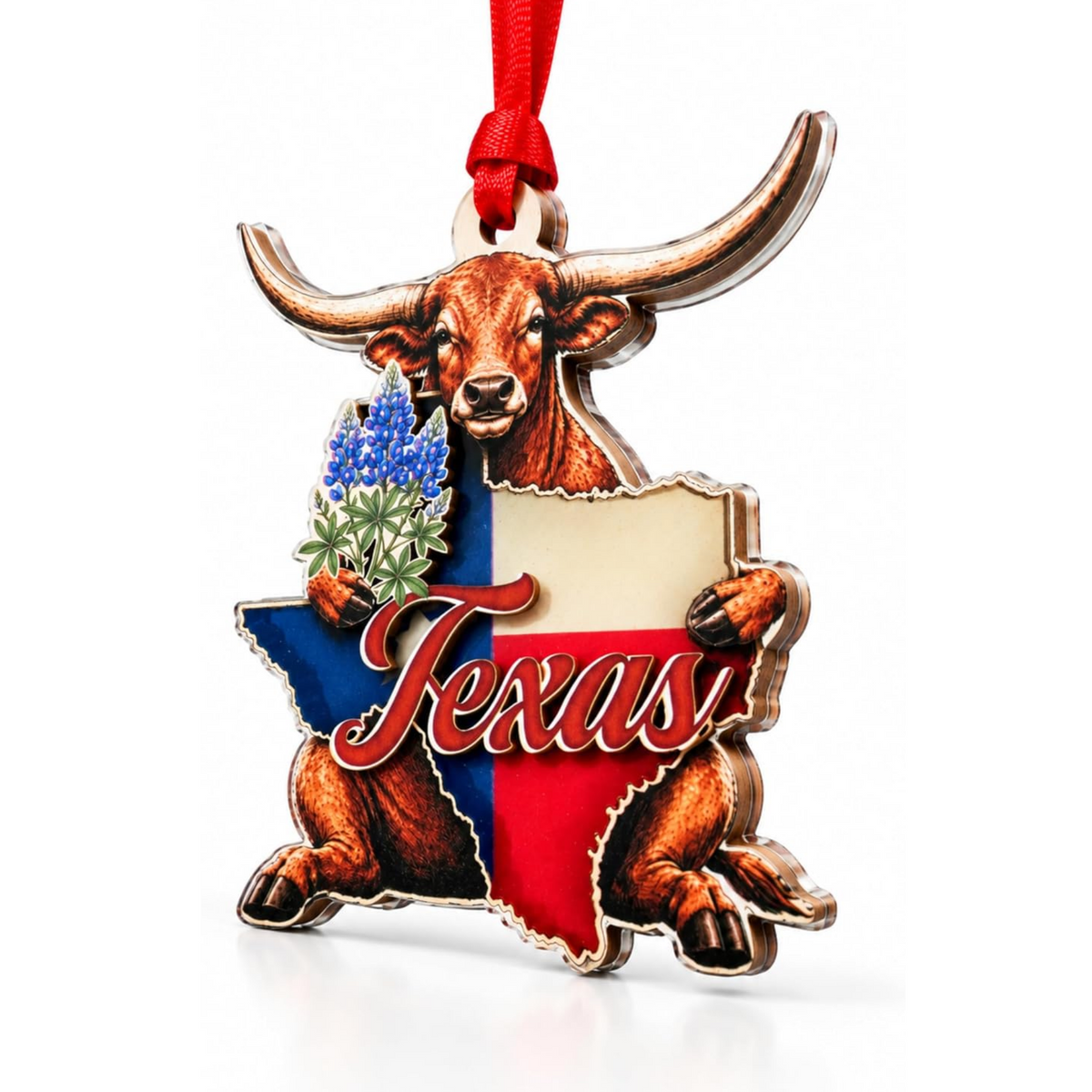 Texas Christmas Ornament 2026, Texas Christmas Ornament for Christmas Tree 2026, Longhorn State Flag Ornaments