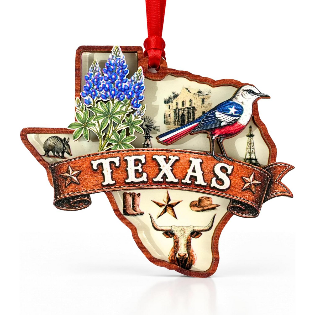 Texas Christmas Ornament 2026, Texas Christmas Ornament for Christmas Tree 2026, Wood & Acrylic Gift