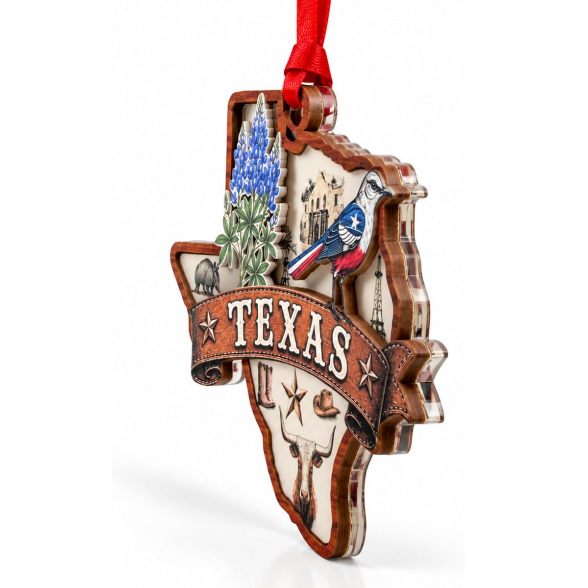 Texas Christmas Ornament 2026, Texas Christmas Ornament for Christmas Tree 2026, Wood & Acrylic Gift