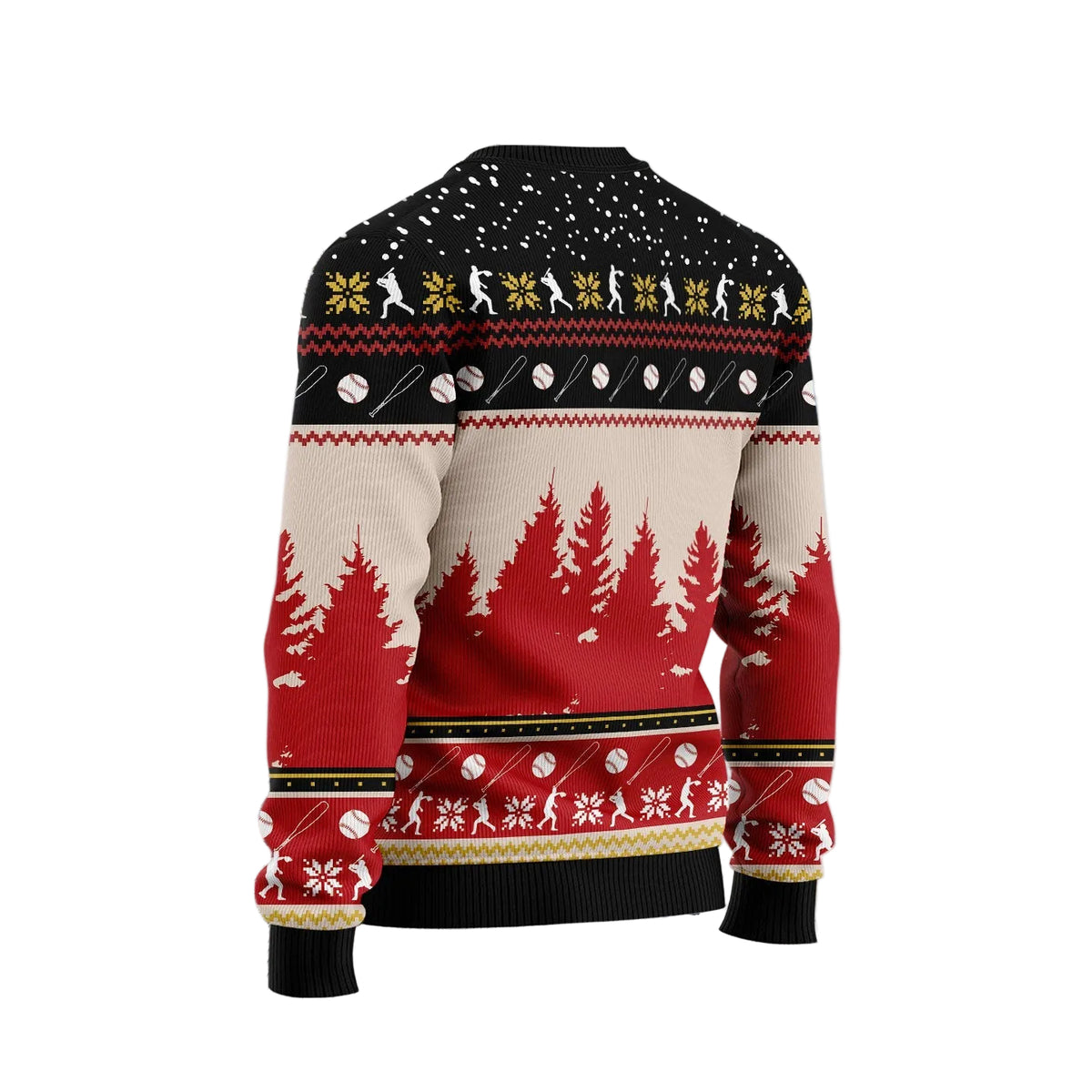 Time for Baseball Ugly Christmas Sweater, Christmas Baseball Holiday Print, Seasonal Gift for Baseball Fans