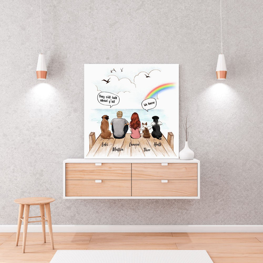 Printable Digital File - Personalized dog memorial gifts - Still talk about you conversation - Wooden Dock - Digital PNG Download