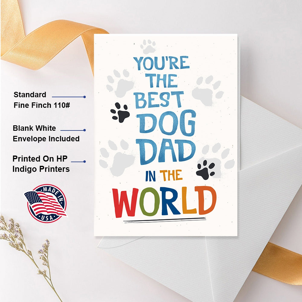 Personalized Dad Folded Greeting Card - You&#39;re The Best Dog Dad In The World - Thanks For Being My Dad