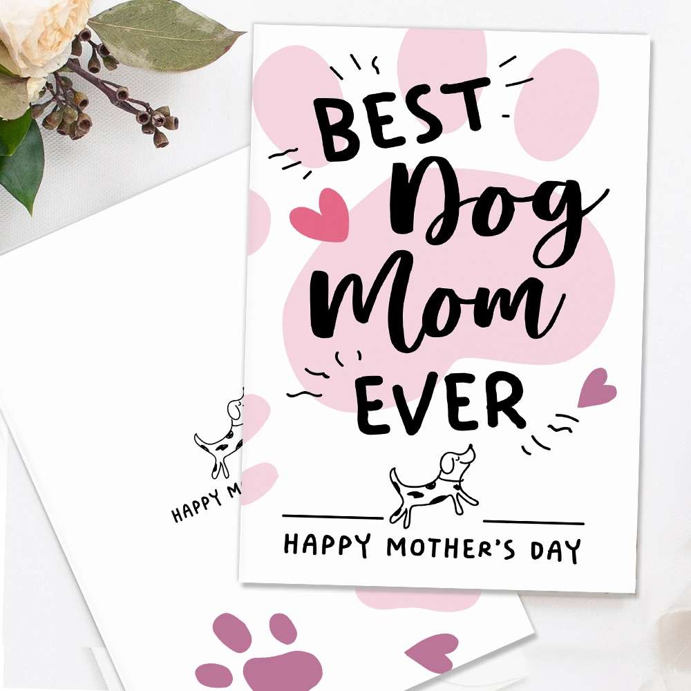Very Special And Beautiful Folded Greeting Card Gift For Dog Mom
