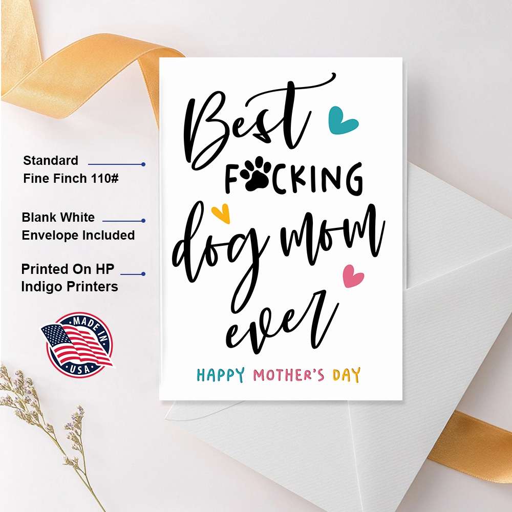 Heart Style Best Dog Mom Ever Folded Greeting Card
