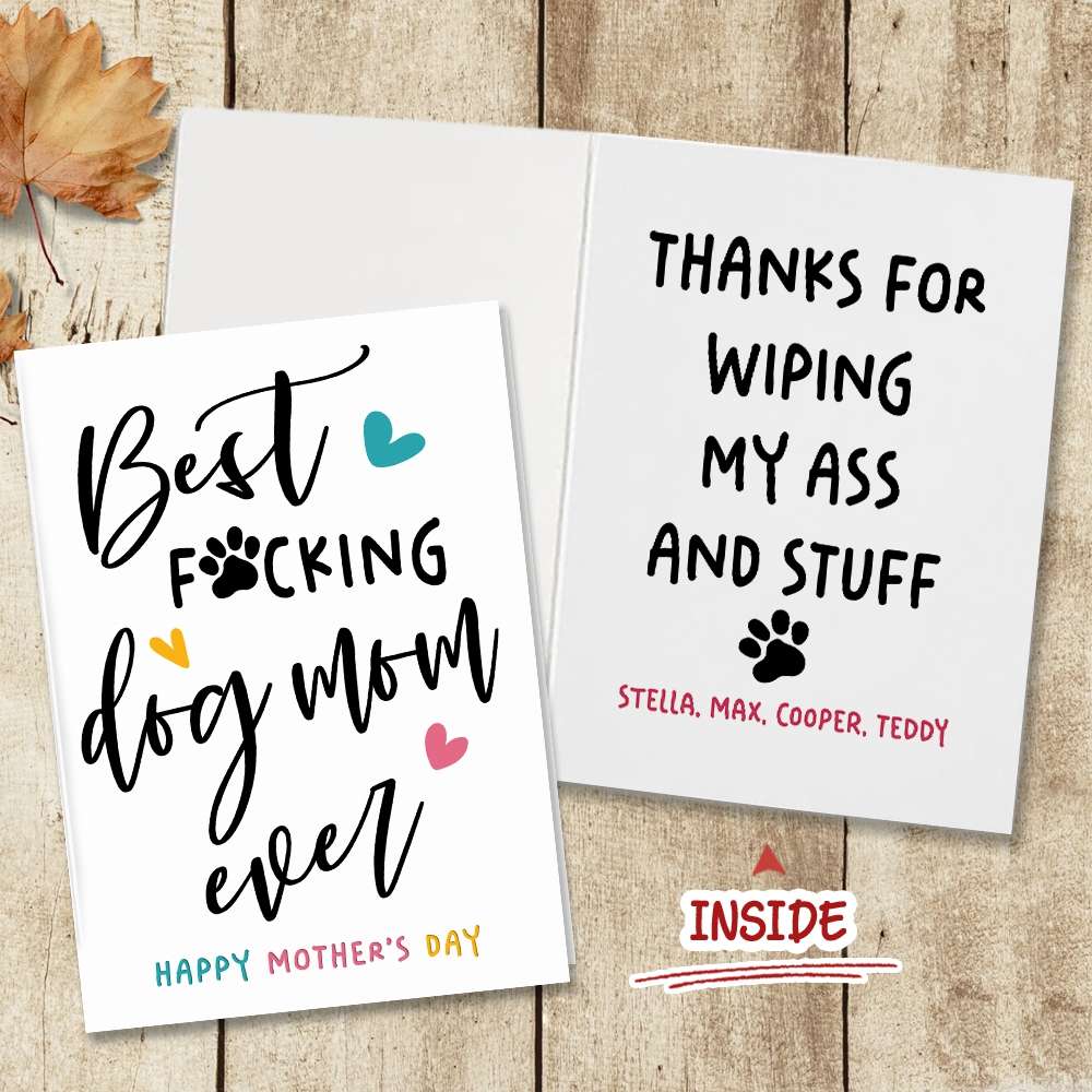 Paw Style Best Dog Mom Ever Folded Greeting Card
