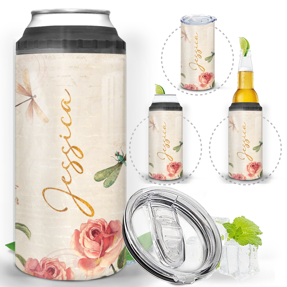 Personalized Christian Can Cooler - Insulated Beer Can Holder Gifts For Christian Women - Beer Can Insulator - He Restores My Soul