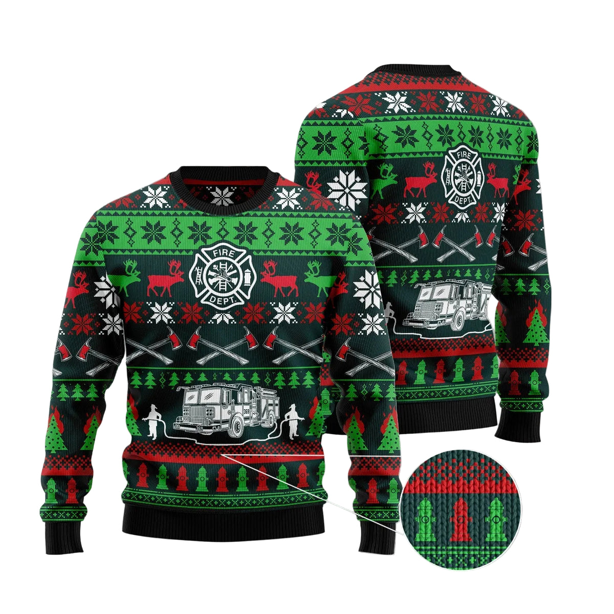 Awesome Firefighter Ugly Christmas Sweater for Men and Women, Funny Holiday Party Outfit, Festive Christmas Gift