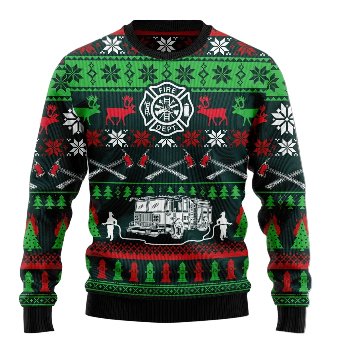 Awesome Firefighter Ugly Christmas Sweater for Men and Women, Funny Holiday Party Outfit, Festive Christmas Gift