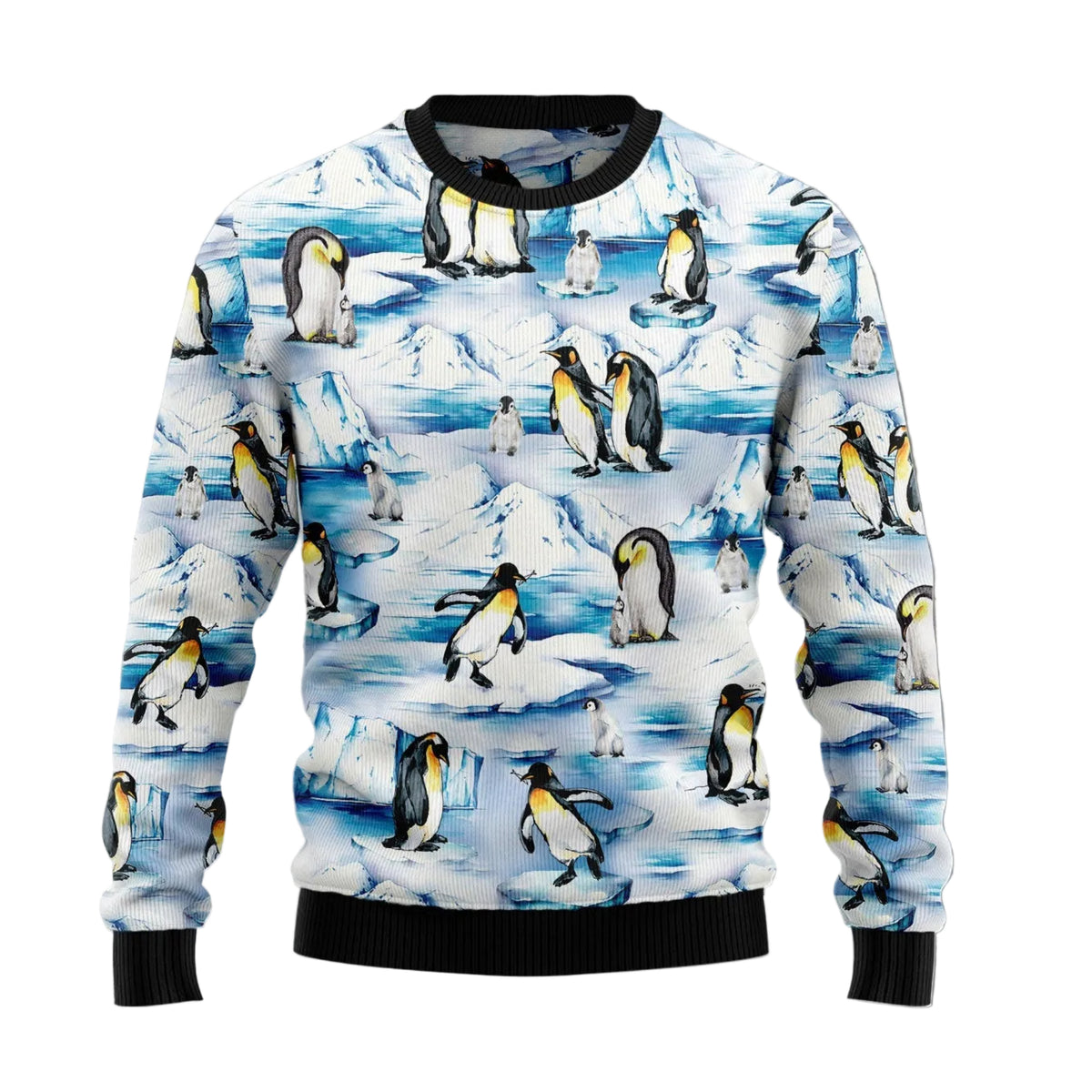 Lovely Penguin Ugly Christmas Sweater, Cute Christmas Penguin Holiday Print, Seasonal Gift for Penguin Lovers