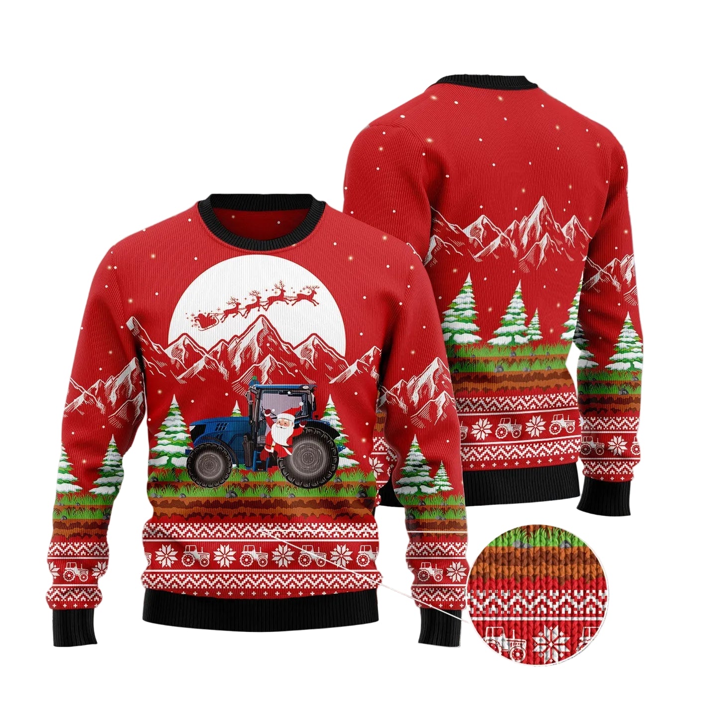 Noel Tractor Ugly Christmas Sweater, Farm Holiday Pullover for Farmers, Tractor Lovers and Festive Winter Parties