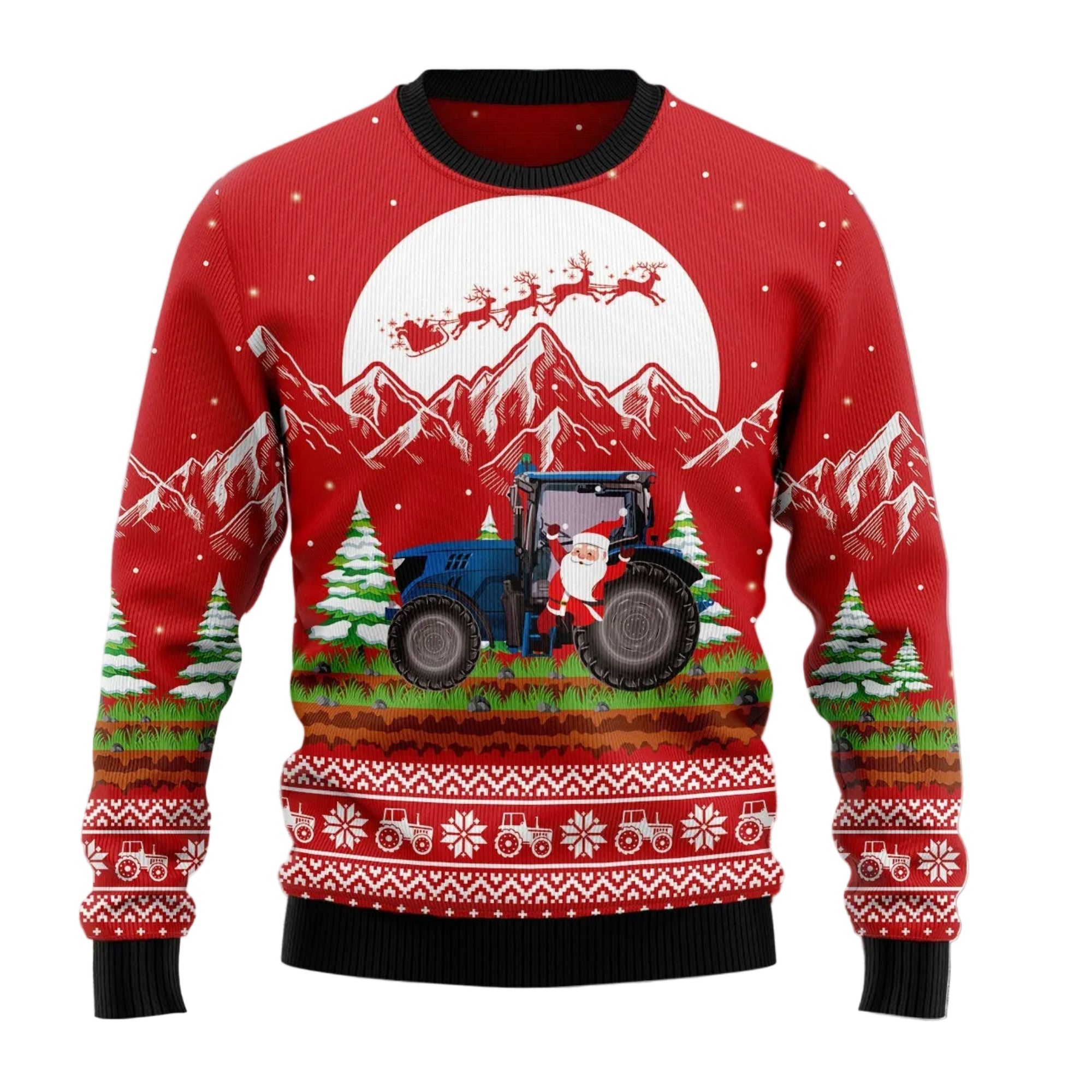 Noel Tractor Ugly Christmas Sweater, Farm Holiday Pullover for Farmers, Tractor Lovers and Festive Winter Parties