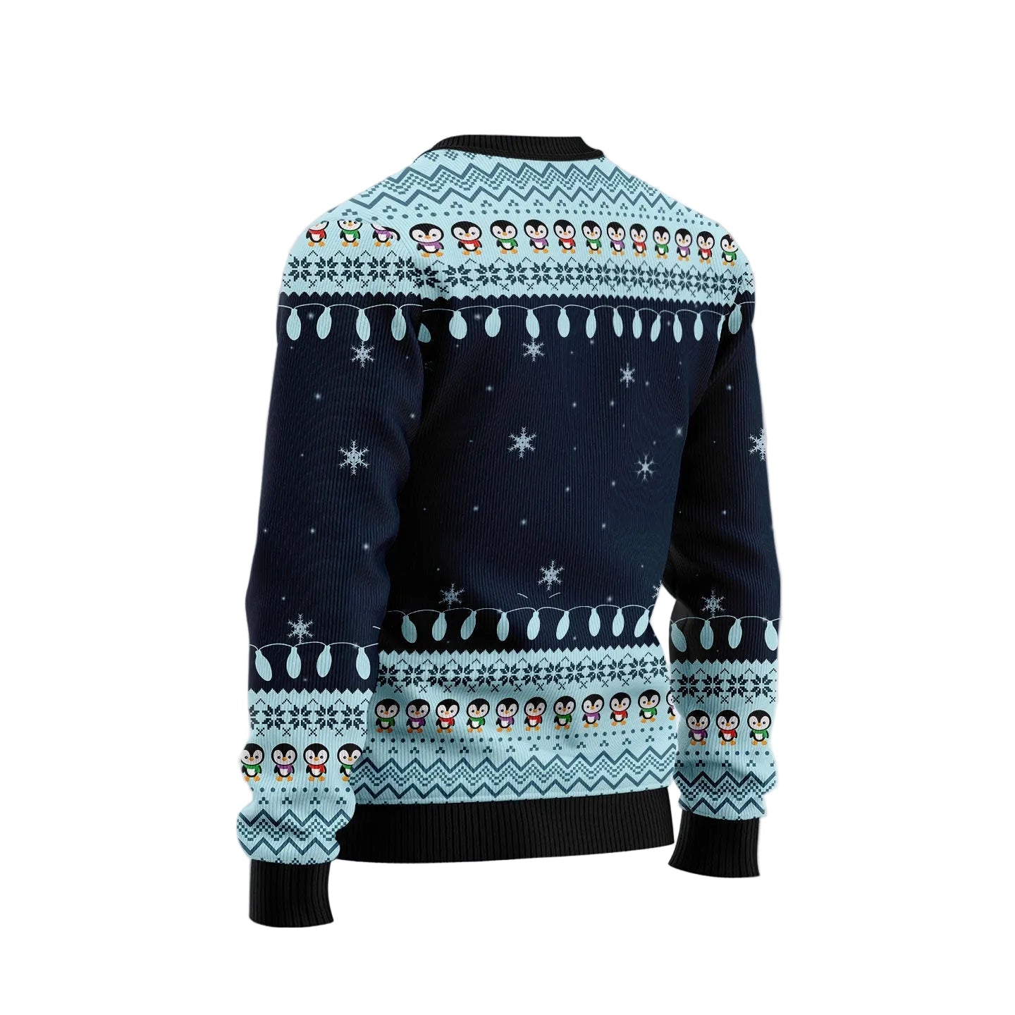 Not Short Penguin Size Ugly Christmas Sweater, Penguin Size Humor Christmas Gift for Penguin Lovers and Short Joke Fans