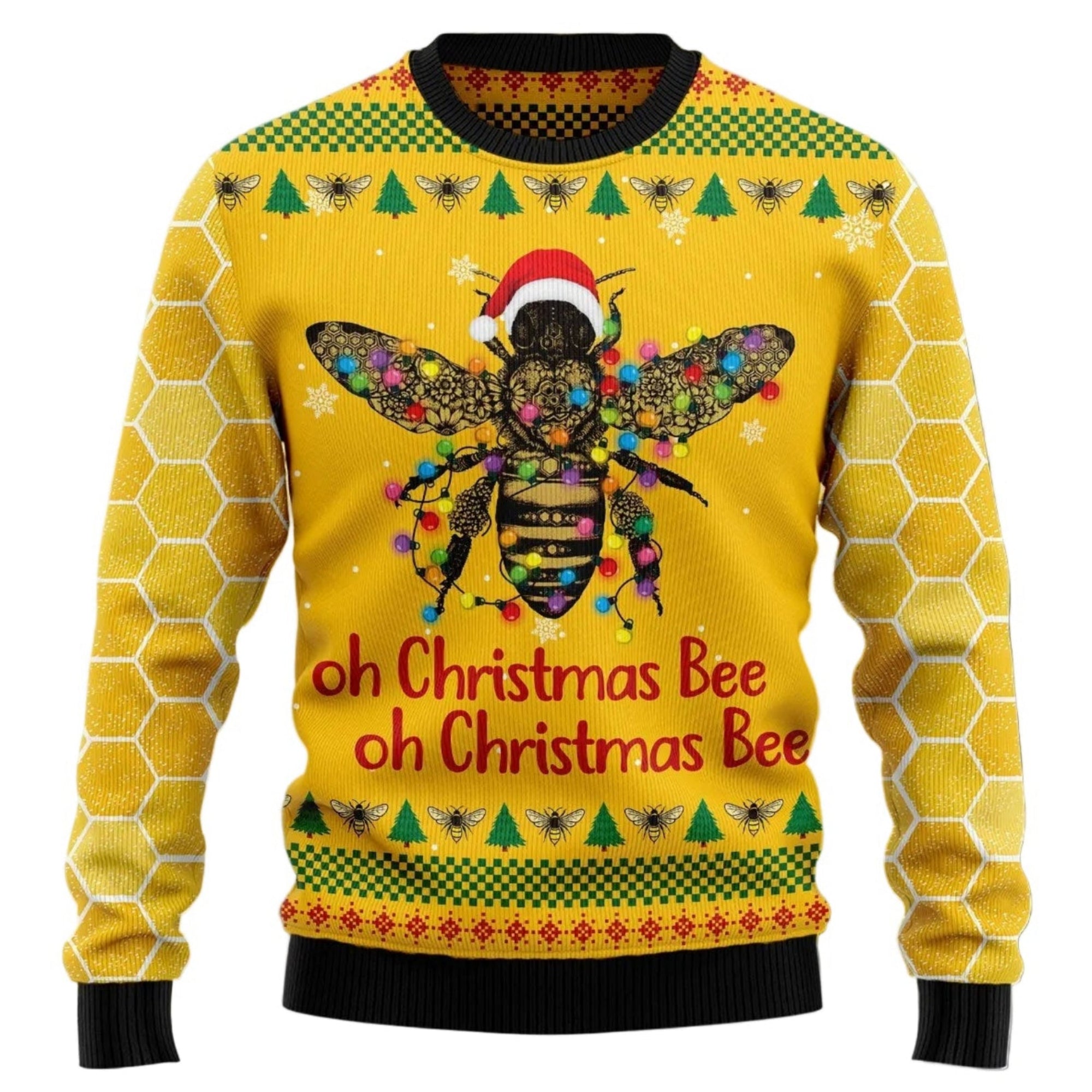 Oh Christmas Bee Ugly Christmas Sweater, Bee Christmas Sweater, Beekeeper Holiday Gift for Men and Women