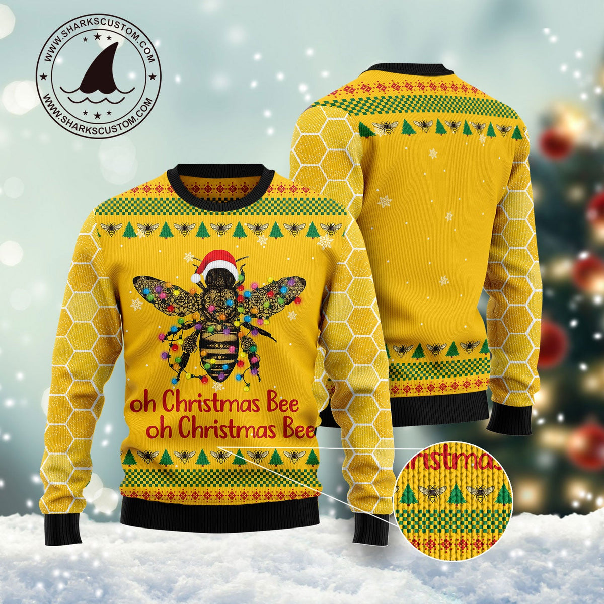 Oh Christmas Bee Ugly Christmas Sweater, Bee Christmas Sweater, Beekeeper Holiday Gift for Men and Women