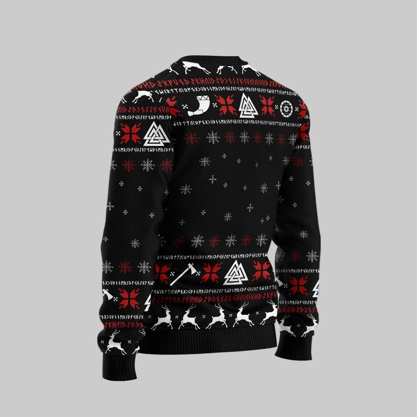 Viking Skull Ugly Christmas Sweater, Funny Norse Christmas Sweater with Skull Design, Unique Holiday Gift for Viking Fans