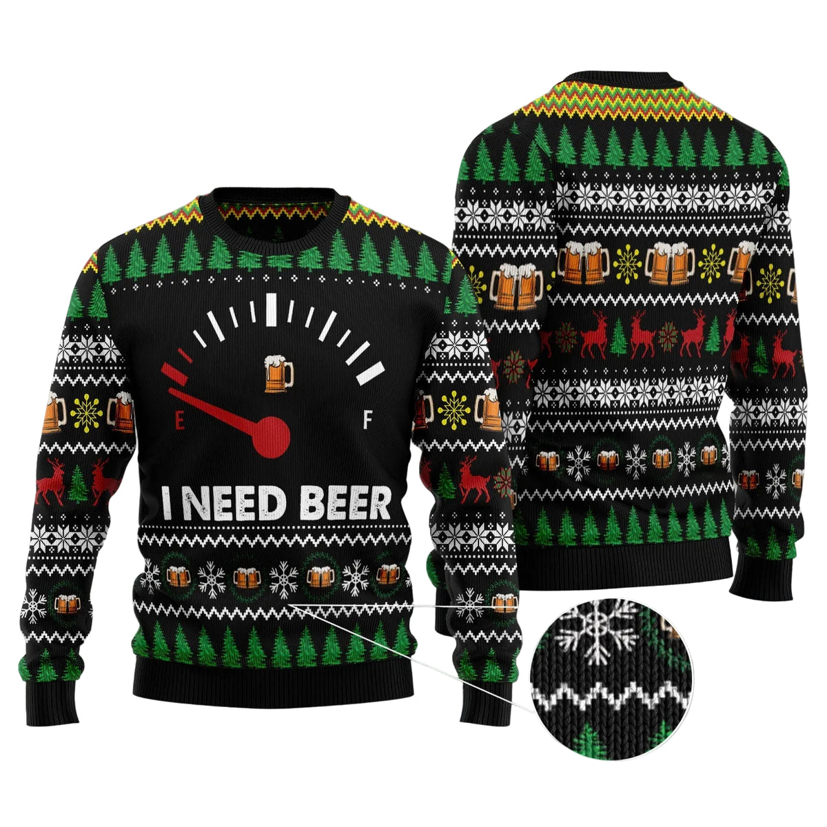 Amazing Beer Ugly Christmas Sweater for Men and Women, Funny Holiday Party Outfit, Festive Christmas Gift