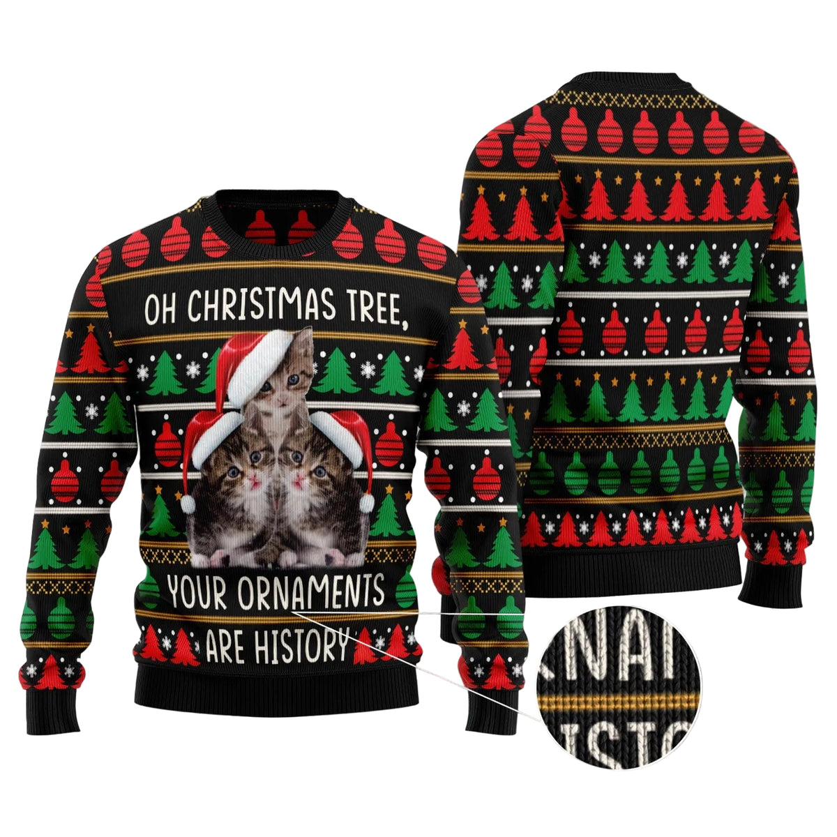 Awesome Cat Ugly Christmas Sweater, Awesome Bengal Cat Holiday Design, Holiday Party Outfit for Men and Women