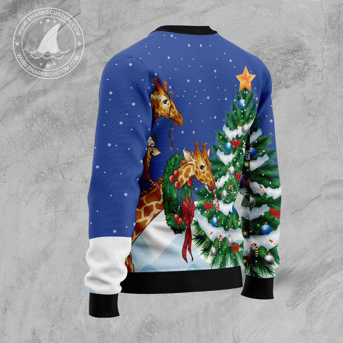 Giraffe Family Christmas Ugly Christmas Sweater, Festive Xmas Party Sweater, Gift for Giraffe and Animal Lovers