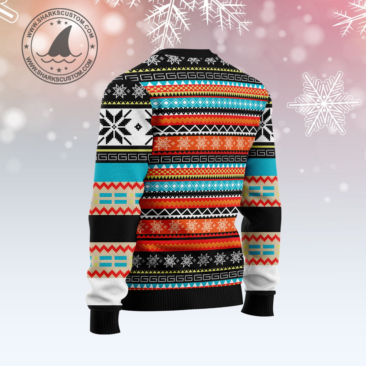 Colorful Pattern Penguin Ugly Christmas Sweater | Unisex Holiday Party Outfit | Holiday Gift for Penguin Lovers