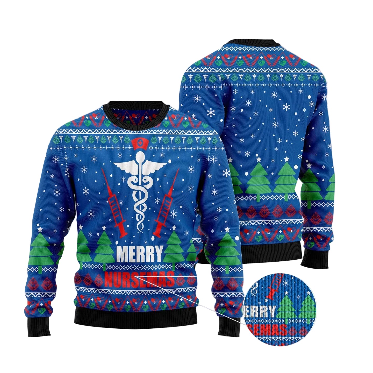 Merry Nursemas Ugly Christmas Sweater, Nurse Holiday Pullover for Nursing Teams, Nurse Friends and Christmas Parties