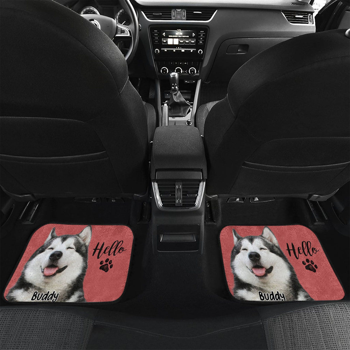 Custom Hand-drawn Pet Portrait Car Floor Mat
