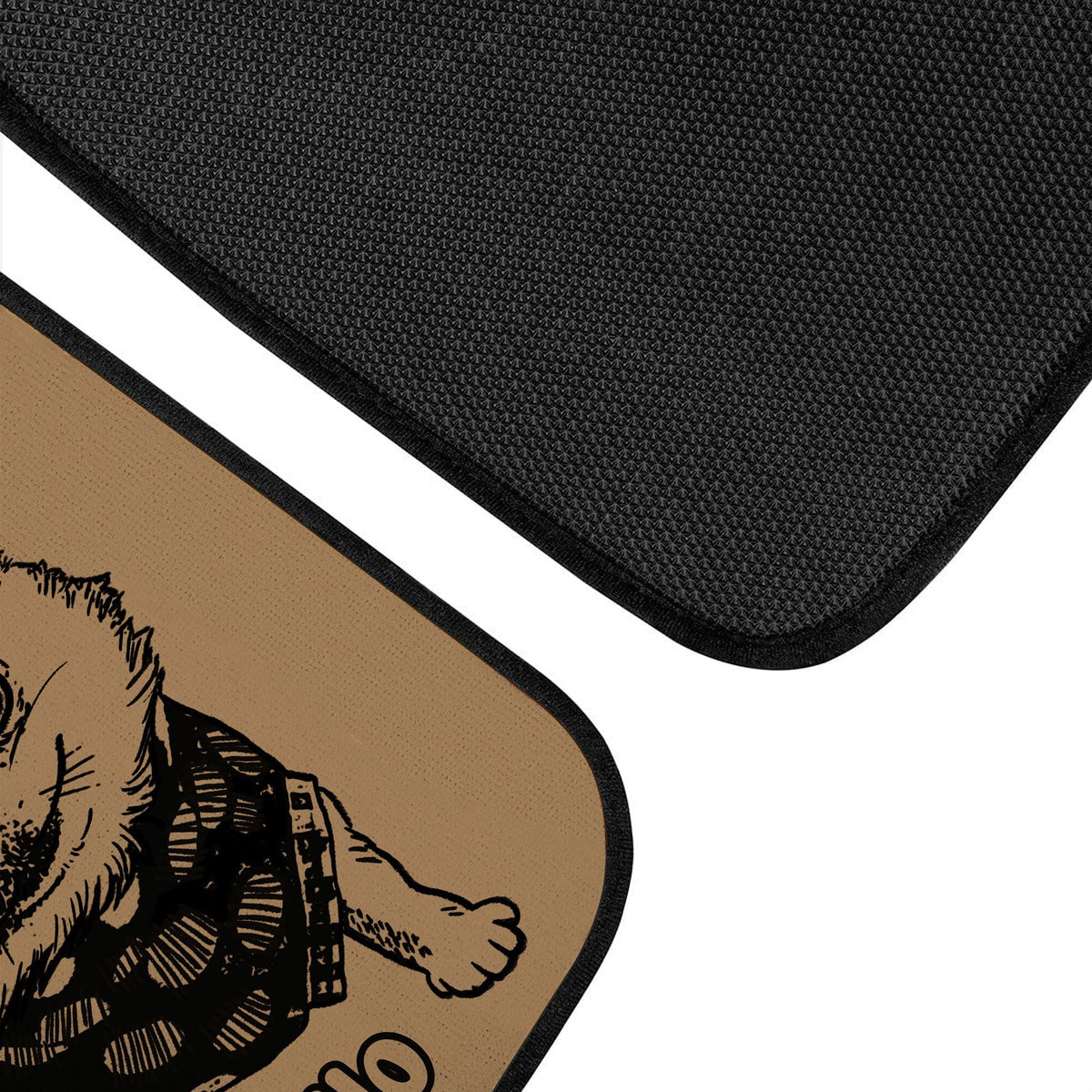 Custom Black &amp; White Dog Photo Anti-slip Car Floor Mat