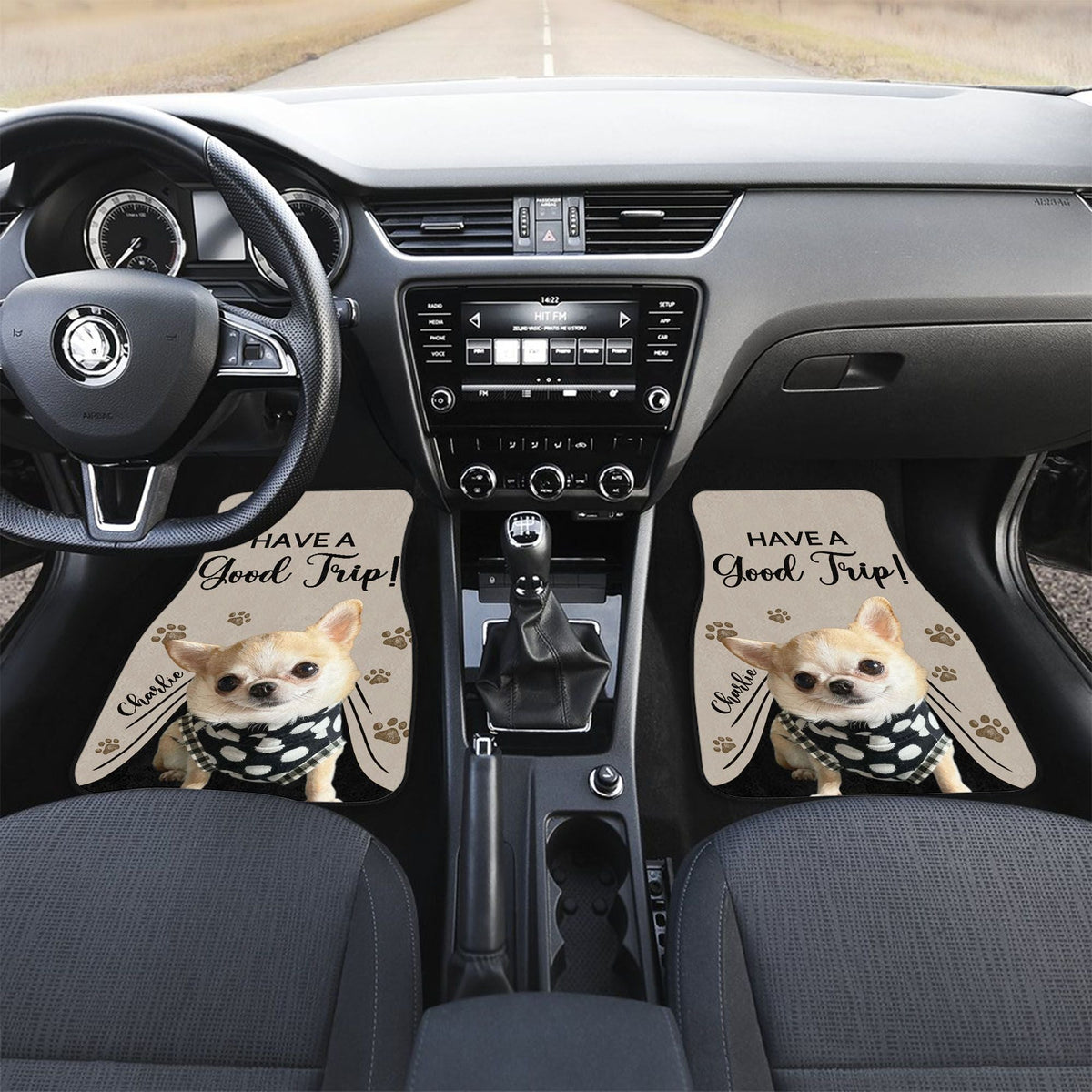 Custom Dog Photo Car Floor Mat - Custom Message - For Dog Mom Dog Dad, Car Lovers