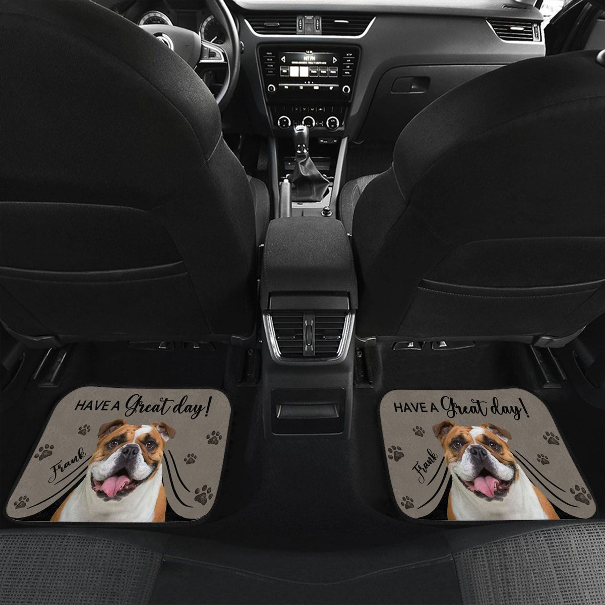 Custom Dog Photo Car Floor Mat - Custom Message - For Dog Mom Dog Dad, Car Lovers