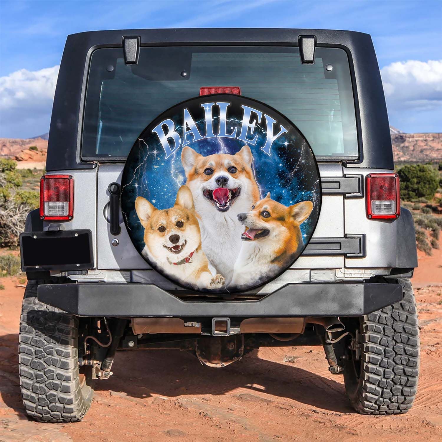 Custom Pet Photo Bootleg 90's Retro Spare Tire Cover