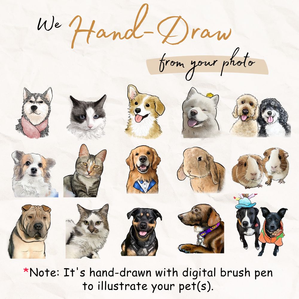 Watercolor Hand-drawing Pet Face Canvas Print