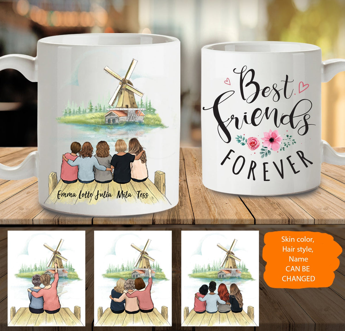 Personalized Best Friend Coffee Mug - Windmill