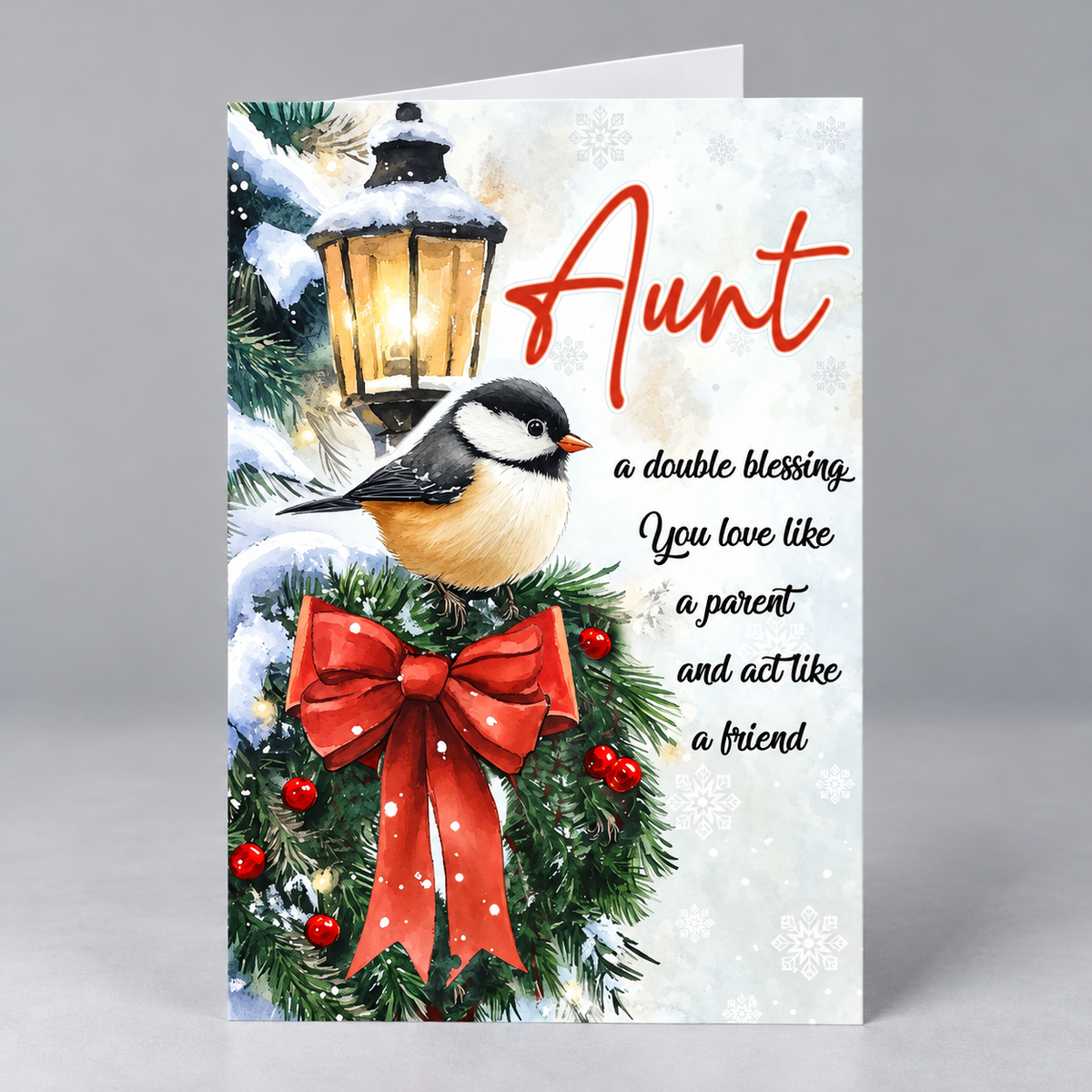 Christmas Card for Aunt with Premium Envelope – Festive Holiday Design and Thoughtful Family Keepsake
