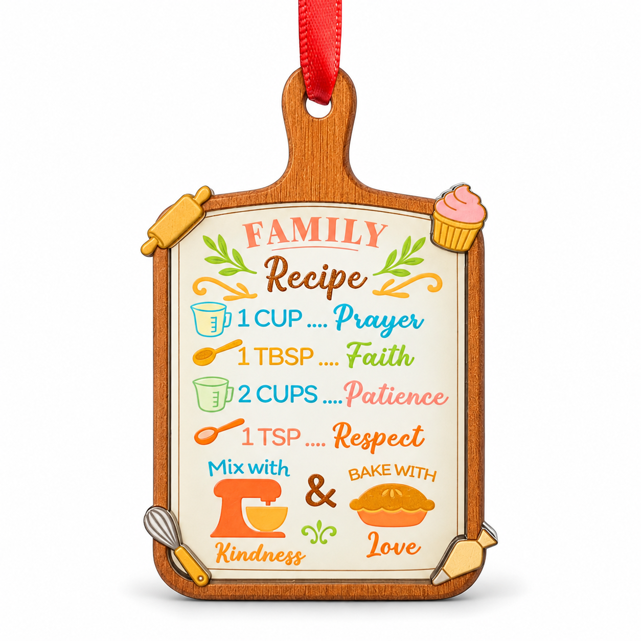 Baking Ornament, Baking Car Mirror Hanging Ornaments, Family Recipe Board, Unique Baker Ornament, Kitchen Decor, Gift for Bakers, Grandma, Mom, Wife