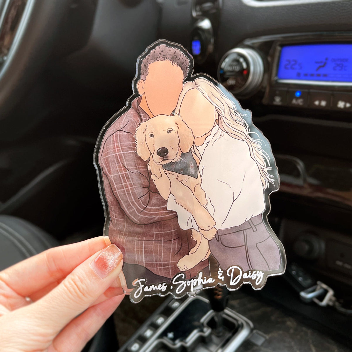 Custom Human Drawing Car Visor Clip
