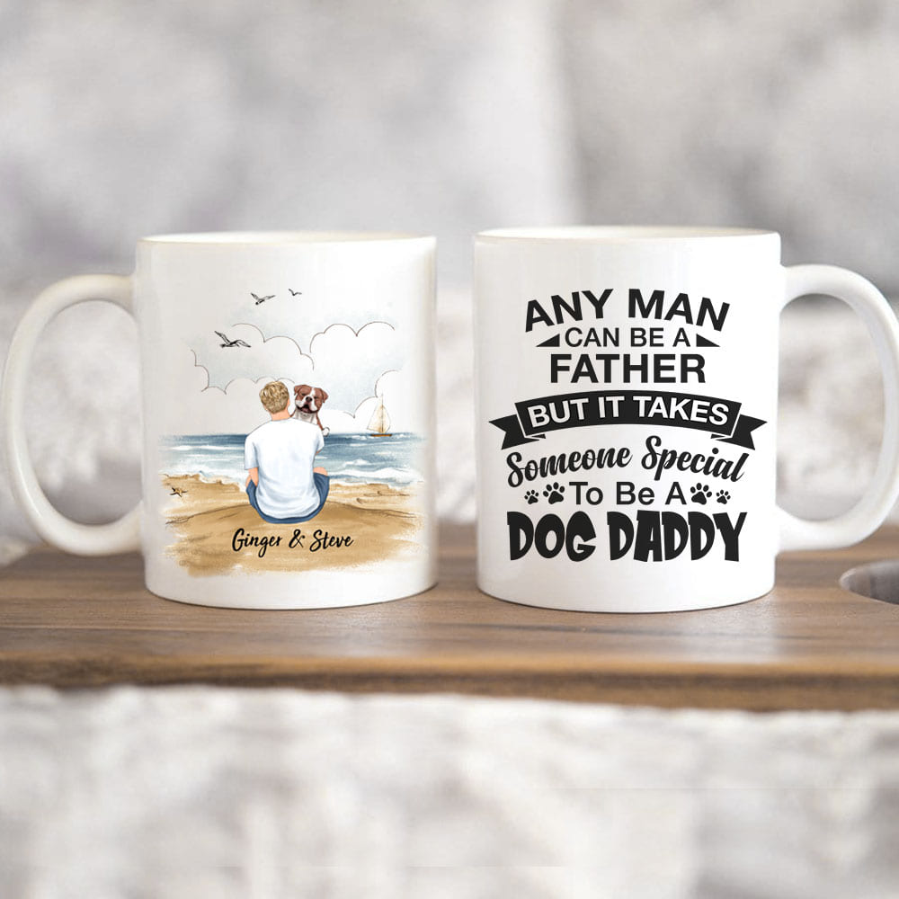Personalized Coffee Mug Gifts For Dog Lovers - Dog Dad - Beach