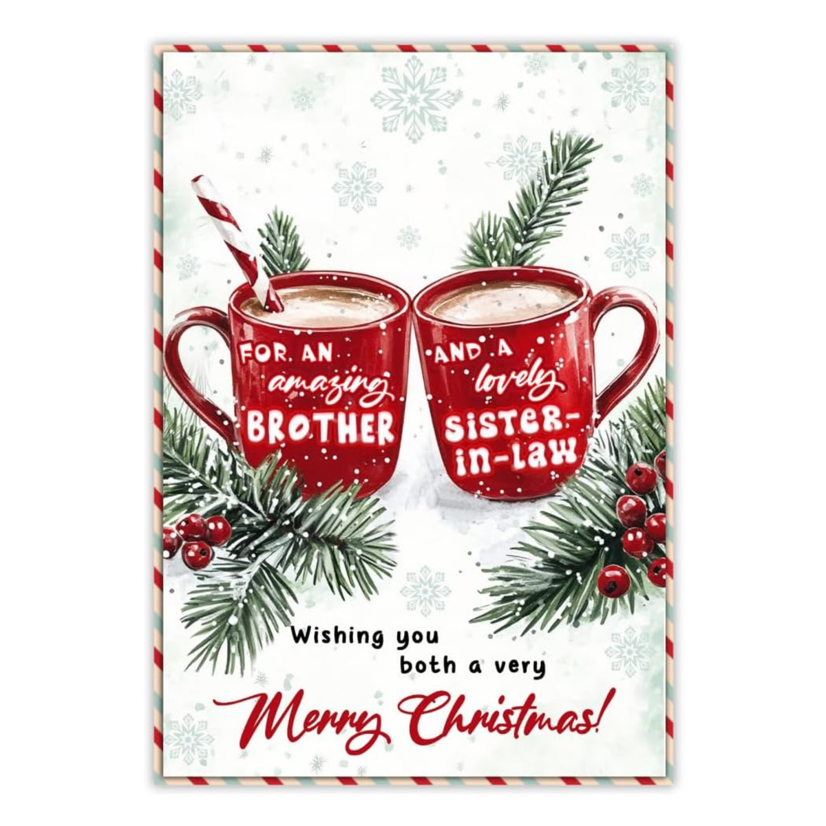 Christmas Card for Brother and Sister-in-Law with Envelope – Festive Holiday Greeting Featuring a Heartfelt Message