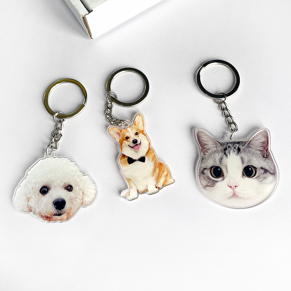 Custom Acrylic Pet Keychain – Face/Body Photo Gift
