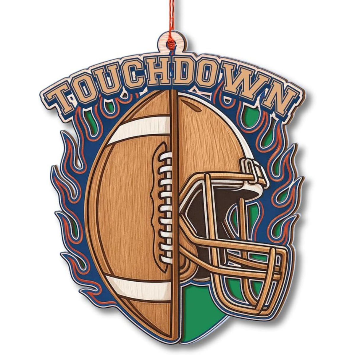Football Ornament, Sports Car Mirror Hanging Ornaments, Football Ornament for Boys, Girls, Teenagers, Unique Keepsake Gift for Team Lover, Player, Coach, Sports Theme Hanging Decoration