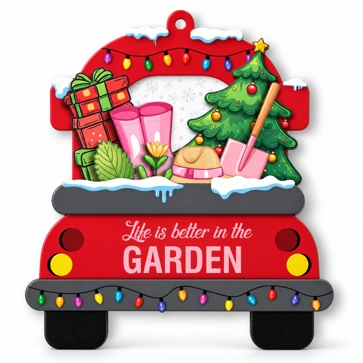Gardening Christmas Ornament, Plant Lover Tree Decor with Garden Tools Design, Holiday Gift for Gardeners
