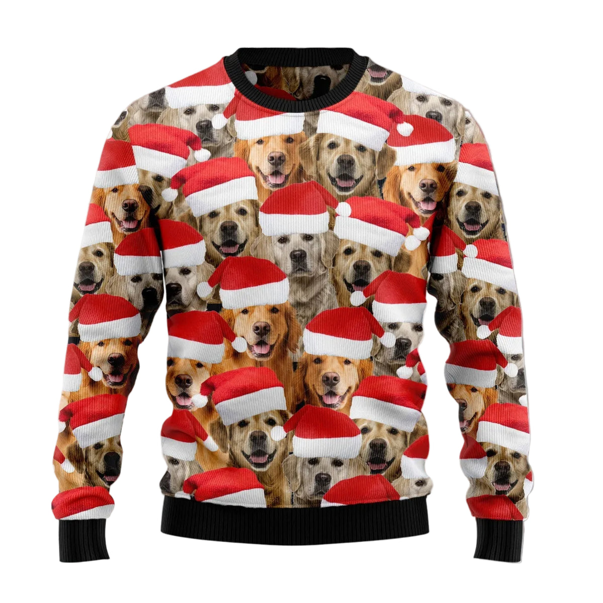 Golden Retriever Group Awesome Ugly Christmas Sweater, Unisex Holiday Party Outfit for Golden Retriever Owners
