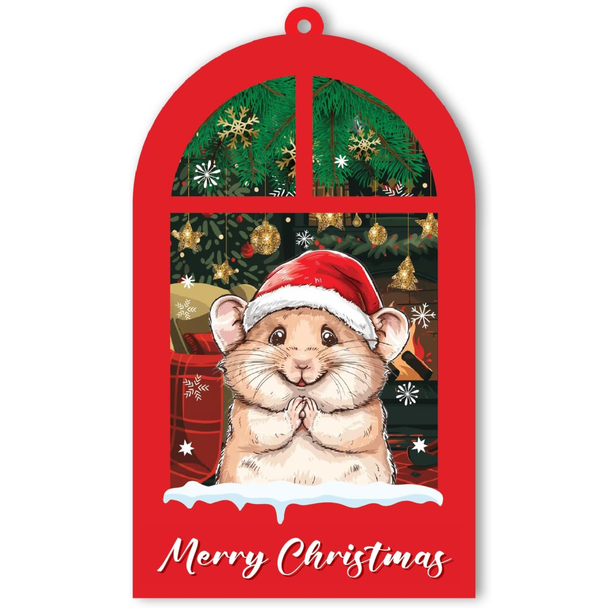 Hamster Christmas Ornament for Lovers, Daughter, Son, Kids - Holiday Tree Hanging Decor and Xmas Gift