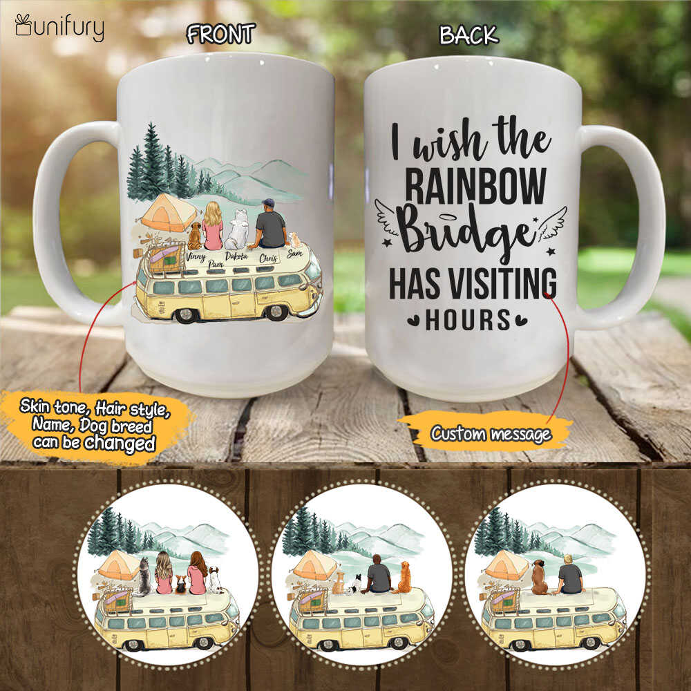 Personalized dog mug gifts for dog lovers - DOG & COUPLE - CUSTOM MESSAGE - Camping - 2355