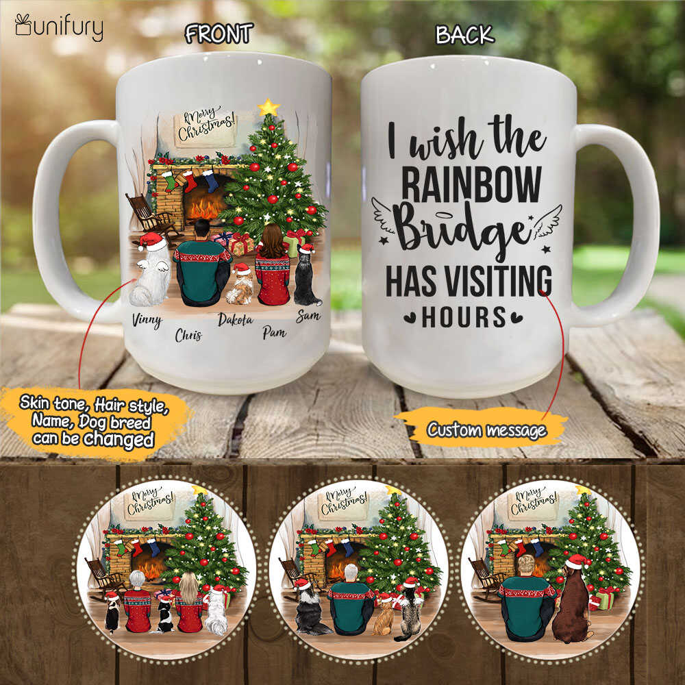 Personalized dog mug Christmas gifts for dog lovers - DOG & COUPLE - CUSTOM MESSAGE - 2409