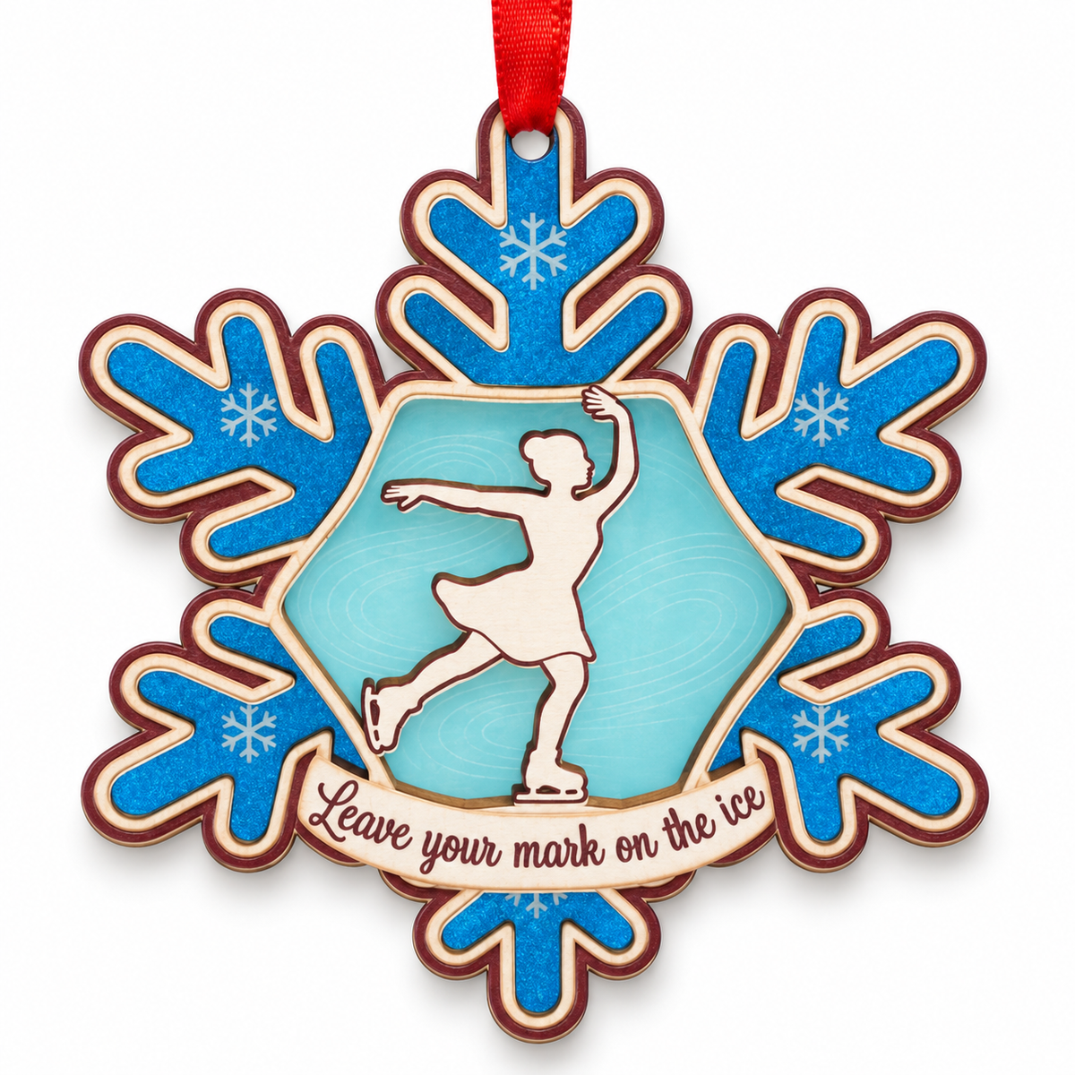 Ice Skating Christmas Ornament, Ice Skate Tree Decoration, Unique Skater Gift for Women, Mom, Grandma, Sisters and Skating Lovers