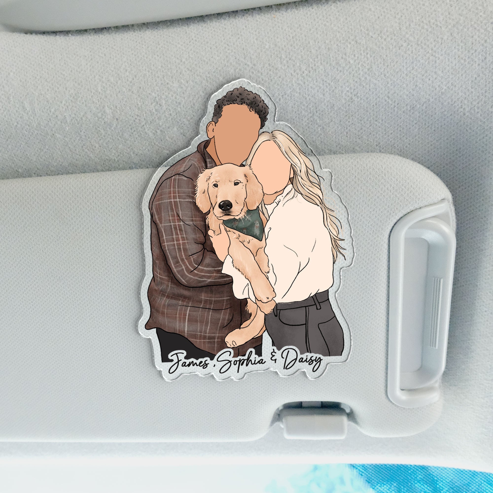 Custom Human Drawing Car Visor Clip