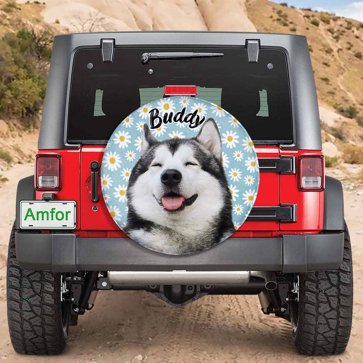 Summer Spare Tire Cover - Custom Dog Photo
